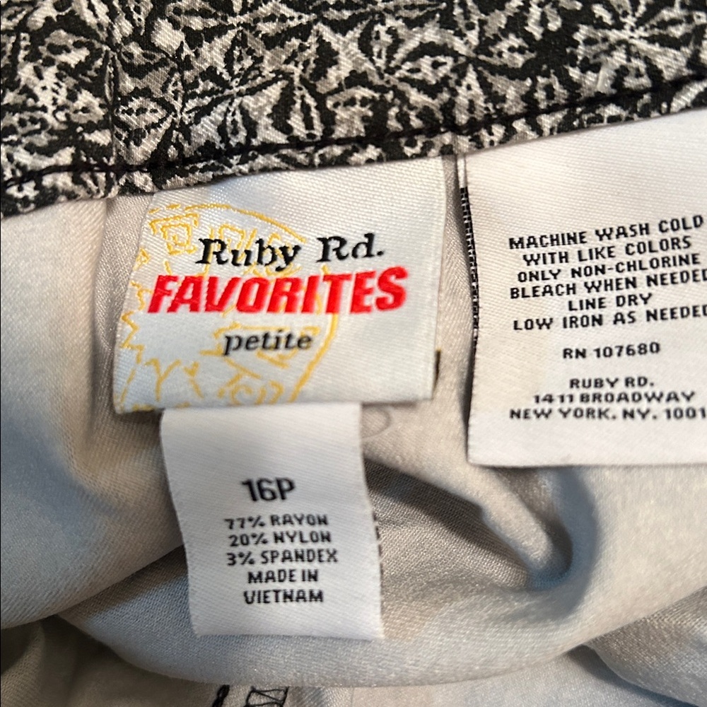 Ruby Rd. Black and White Pants. - Picture 3 of 3
